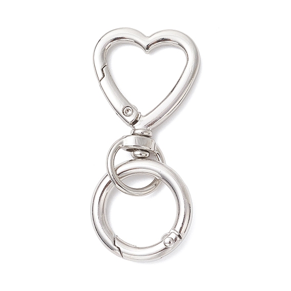 Застежки-крючки в форме сердца из цинкового сплава, с пружинными кольцами из цинкового сплава