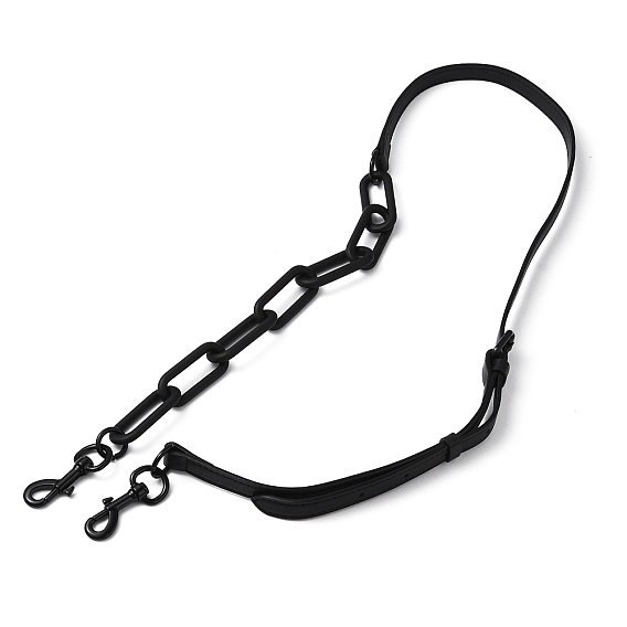 Регулируемый ремень для сумки через плечо из полиэстера, с карабином с поворотным рым-болтом и акриловой цепочкой-скрепкой