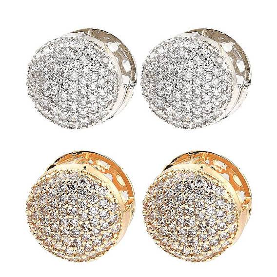 Серьги из латунного обруча с кубическим цирконием, плоско-круглые