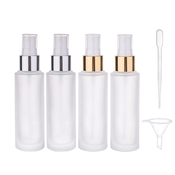Perfume Bottles Sets, with Frosted Glass Spray Bottle, Mini Transparent Plastic Funnel Hopper and Disposable Plastic Dropper