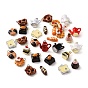 Alloy Enamel Pendants, Mixed Shapes Charms, Platinum & Light Gold