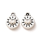 Tibetan Style Alloy Charms, Flat Round & Heart Charms