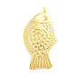 Brass Pendants, Fish, Rack Plating, Long-Lasting Plated, Lead Free & Cadmium Free