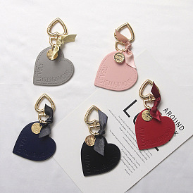 Fashion Leather Heart Keychain for Women's Car Keys Bag Charm Pendant