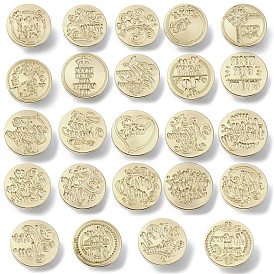 Word/Heart/Bear Wax Seal Brass Stamp Heads, for Wax Seal Stamp, Golden