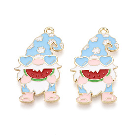 Подвески из сплава и эмали, Дед Мороз, золотой свет