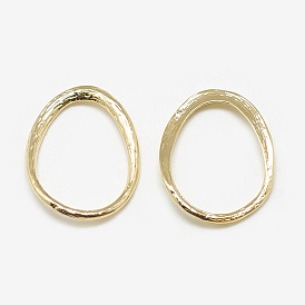 Brass Linking Rings, Oval, Real 18K Gold Plated