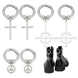 6 шт 3 стиль сплав обувь подвески, с литыми пружинными кольцами, разнообразные