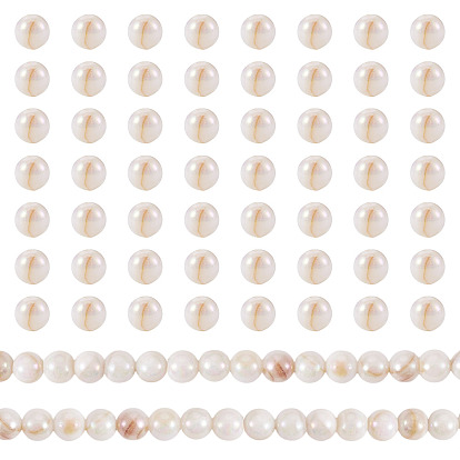 2 Strands AB Color Natural Freshwater Shell Beads Strands, Round