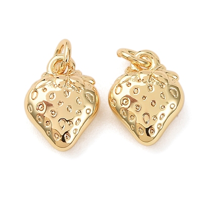 Латунные подвески, клубника прелести, без кадмия и без свинца, стойки покрытие, долговечный, с целью перехода в кольце