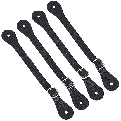 4 шт. ремни для шпор из искусственной кожи, регулируемые лямки для высоких ботинок до бедра, с застежкой из цинкового сплава, для конного снаряжения