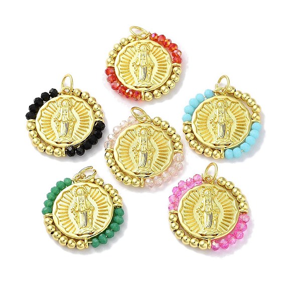 Подвеска из латуни, покрытая стойкой, со стеклом, долговечный, без свинца и без кадмия, круглые