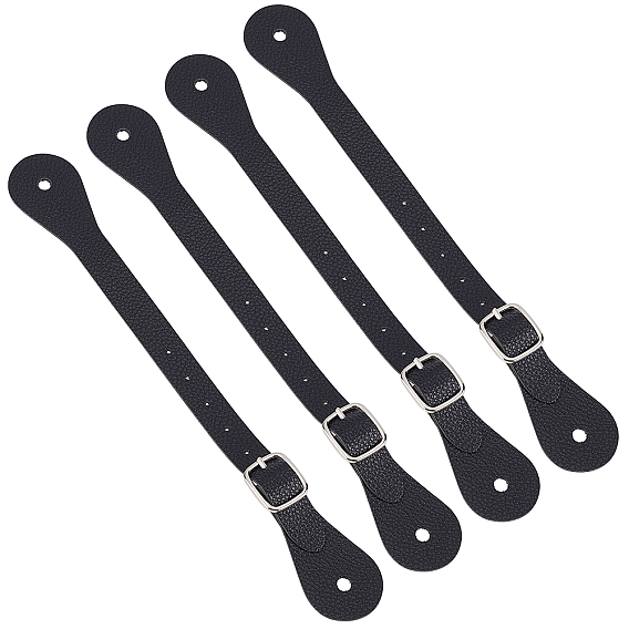 4 шт. ремни для шпор из искусственной кожи, регулируемые лямки для высоких ботинок до бедра, с застежкой из цинкового сплава, для конного снаряжения