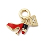Латунь микропаве прозрачный кубический цирконий европейские подвески с подвесками, подвески в виде помады и сумочки с большими отверстиями, покрытые красной эмалью