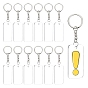 DIY Transparent Acrylic Keychain Clasps Making Kits, Including Rectangle Blank Big Pendants, Iron Split Key Rings
