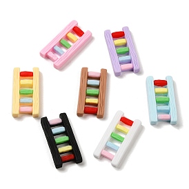 Opaque Resin Cabochons, Rainbow Color Ladder