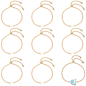 10шт. латунные цепочки-слайдеры для изготовления браслетов, с ползунками