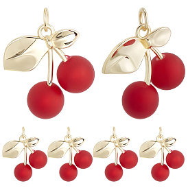 8 шт. подвески из латуни, окрашенные распылением, вишня