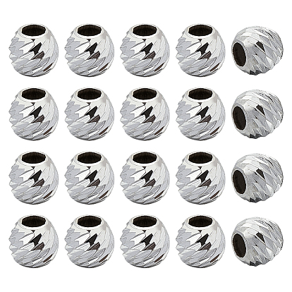 20шт. 925 бусины-разделители из стерлингового серебра, круглые