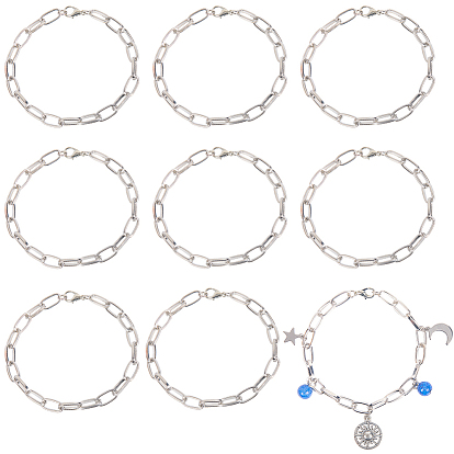 20шт. браслеты из железной проволоки и цепи для женщин и мужчин, с застежкой омар коготь