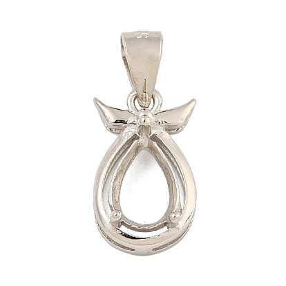 Настройки Серебряный кулон кабошон 925 стерлингов, Настройки зубца, настройки гвоздя горного хрусталя, Настройки зубца, слеза