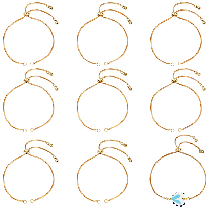 10шт. латунные цепочки-слайдеры для изготовления браслетов, с ползунками