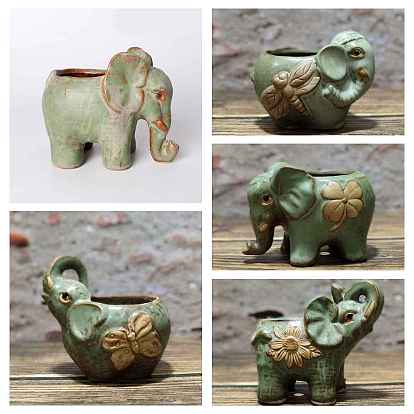 Porcelain Elephant Vases, Flower Vase Home Decorations