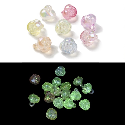 УФ-покрытие светящиеся радужные переливающиеся акриловые подвески, блестящие подвески, светится в темноте, роза