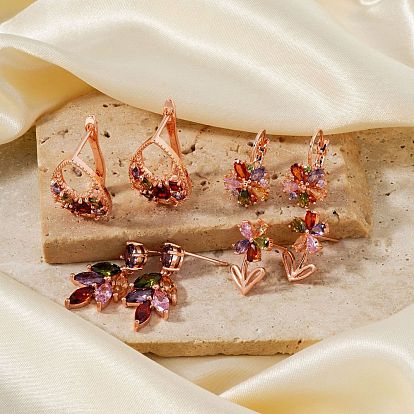 Милые латунные серьги с кубическим цирконием, изысканный летний модный аксессуар для сельской местности, золотые