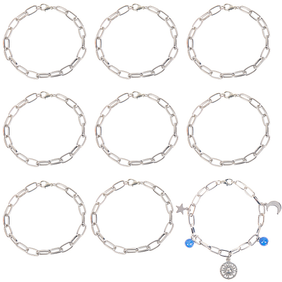 20шт. браслеты из железной проволоки и цепи для женщин и мужчин, с застежкой омар коготь