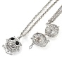 Brass with Rhinestone Pendant Necklaces, Iron Rolo Chains, Owl