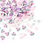 Handmade Polymer Clay Sprinkles Mix, Polymer Clay & Plastic Rhinestone & Paillette Cabochons, Heart & Butterfly & Watermelon & Rabbit & Star, for Nail Art & Resin Decoration