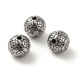 Round with Cross 304 Stainless Steel Beads