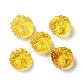 Natural Baltic Amber Pendants, Flower Charms