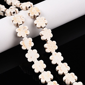 Синтетических нитей бирюзовые бусы, окрашенные, цветок