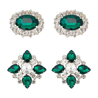 2 пары 2 стиль съемные украшения для обуви из стразов, с пряжкой из сплава