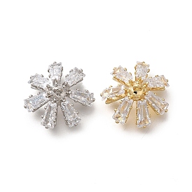 Латунные микро проложить кубического циркония кулон поручительств, привязка поручительств, без кадмия, без никеля и без свинца, половина пробурено, цветок