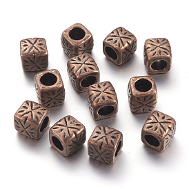 Tibetan Style Spacer Beads, Lead Free & Cadmium Free, 9mm wide, 9mm long, 9mm thick, hole: 5.5mm