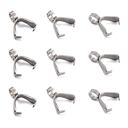201 нержавеющей стали поручительств щепотка, щепотка под залог для изготовления кулона, 8.5x3.5 мм, отверстие : 2.5 мм, штифты : 0.6 мм
