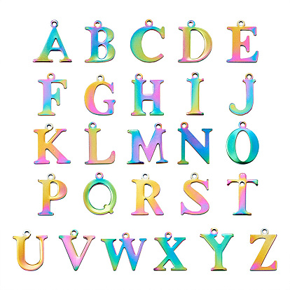52 шт. 26 буквы 304 подвески из нержавеющей стали, алфавит