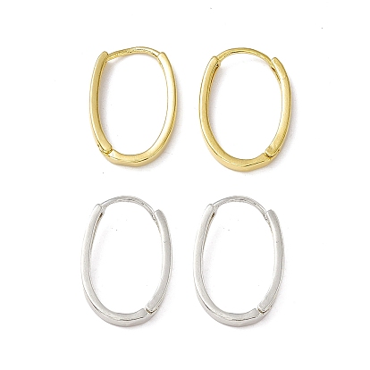 Brass Oval Hinged Hoop Earrings for Men Women, Cadmium Free & Lead Free