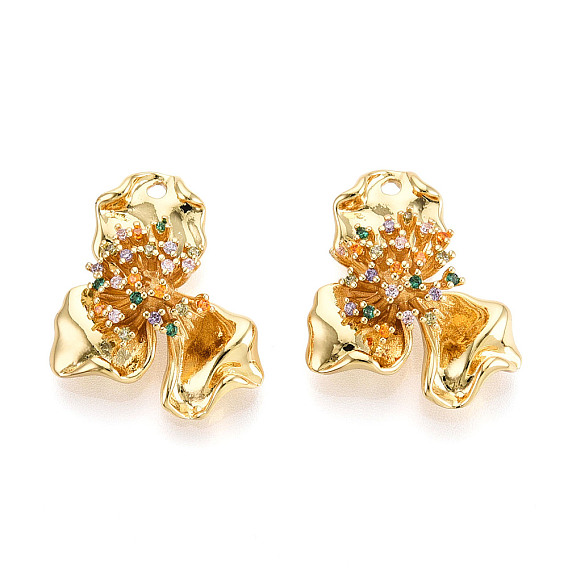 Латунные микро проложить кубического циркония подвески, без кадмия, без никеля и без свинца, цветок