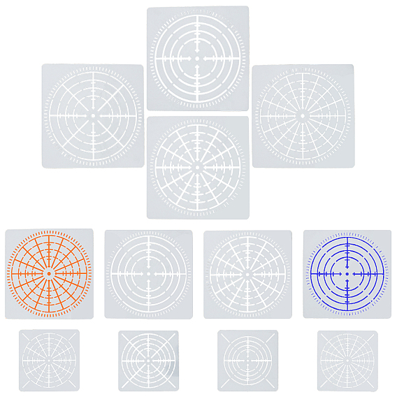 Plastic Drawing Stencil, Drawing Scale Template, For DIY Scrapbooking, Mandala Flower Pattern