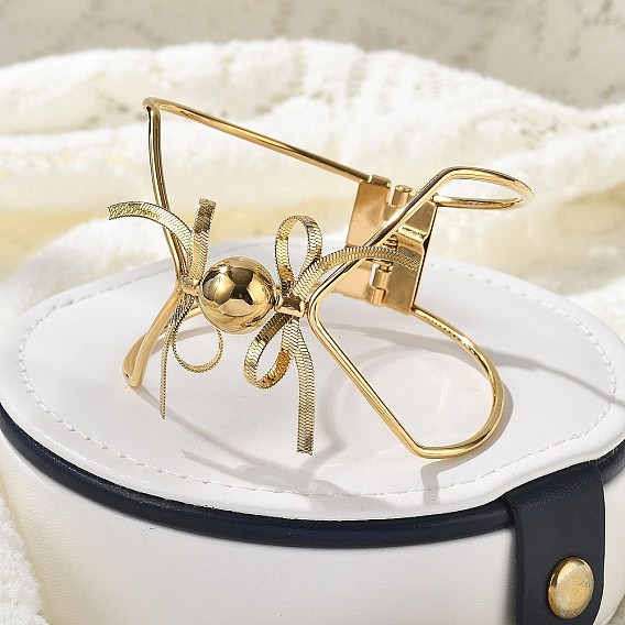 304 женские шарнирные браслеты из нержавеющей стали, bowknot с мячом