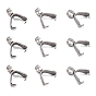 201 нержавеющей стали поручительств щепотка, щепотка под залог для изготовления кулона, 8.5x3.5 мм, отверстие : 2.5 мм, штифты : 0.6 мм