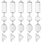 40Pcs 4 Styles 304 Stainless Steel Cabochon Connector Settings, Plain Edge Bezel Cups, Mixed Shapes