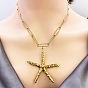 304 Женские подвески в форме морской звезды из нержавеющей стали, ионное покрытие (ip)