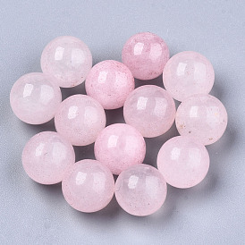 Природного розового кварца бусы, сфера драгоценного камня, нет отверстий / незавершенного, круглые