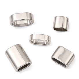 303 charmes de glissière en acier inoxydable / perles coulissantes, pour la fabrication de bracelets en cuir, ovale