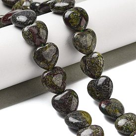 Natural Dragon Blood Beads Strands, Heart